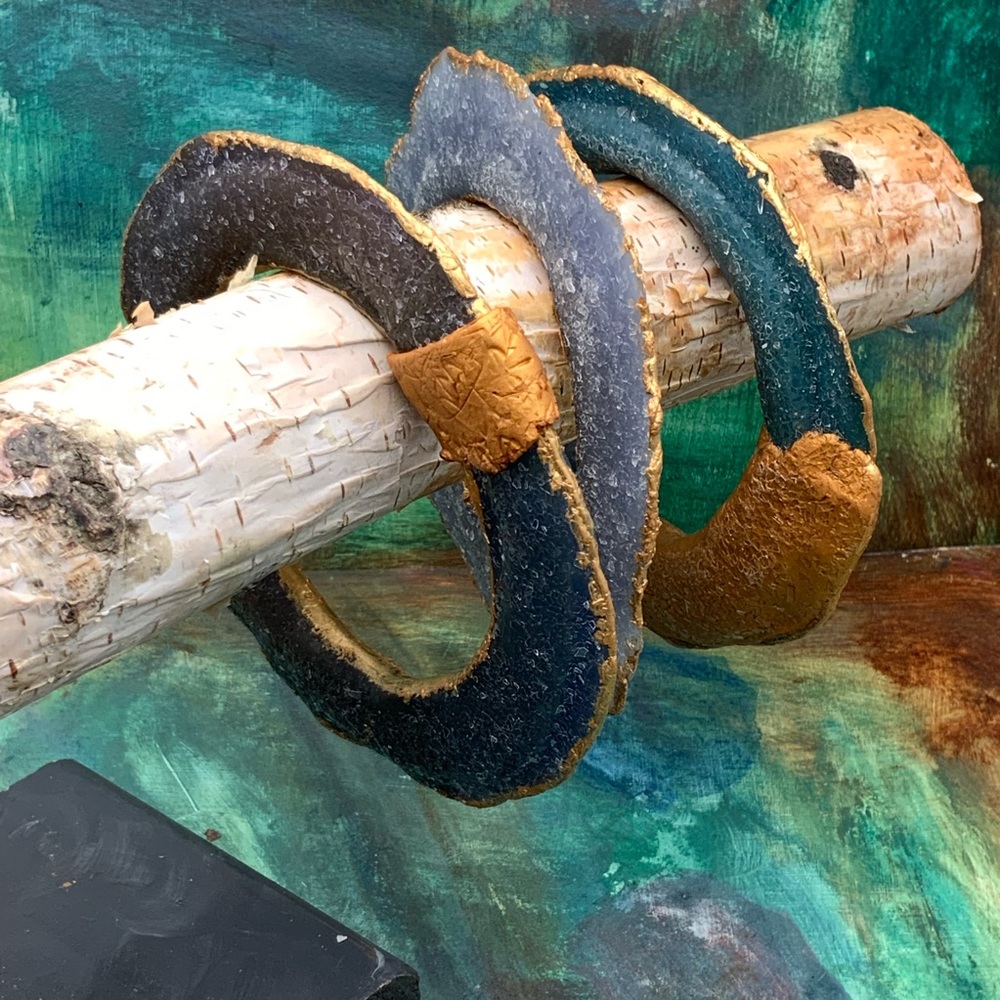 Sold Matana artisan sparkly statement bangles - Picture 2 of 7